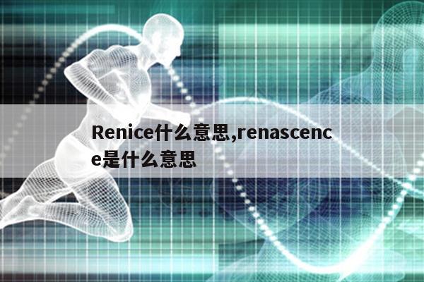 Renice什么意思,renascence是什么意思